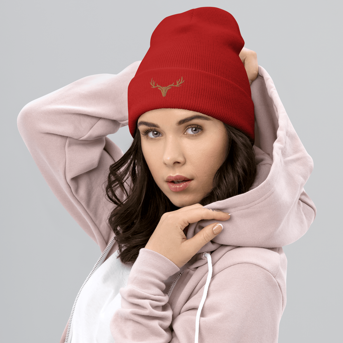 Umgeschlagene Jagd Beanie mit Logo