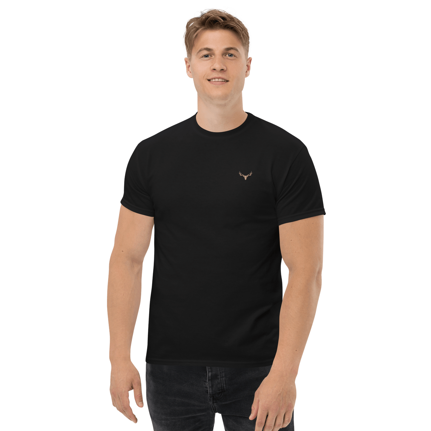 Klassisches Jagd Herren-T-Shirt mit Jagd Logo (bestickt, Farben wählbar)
