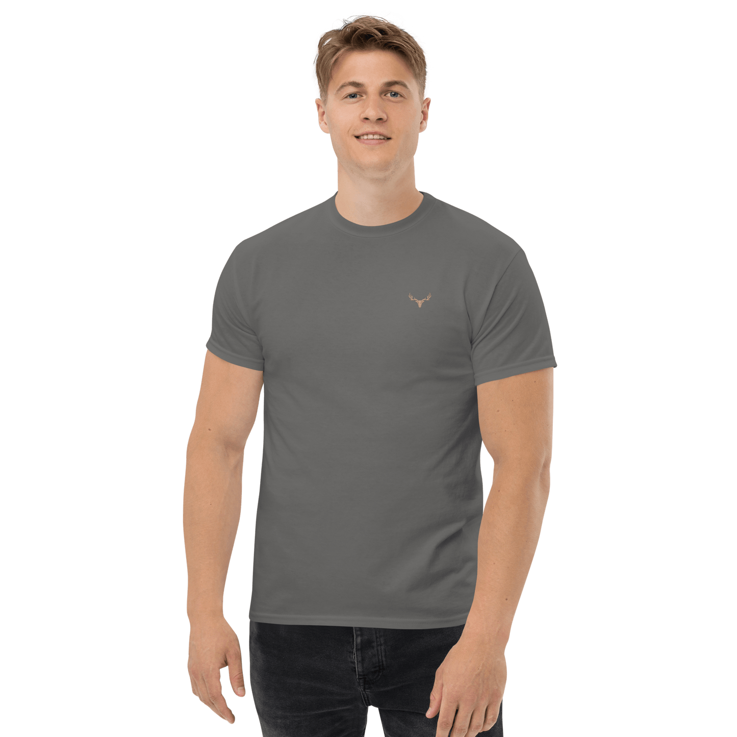 Klassisches Jagd Herren-T-Shirt mit Jagd Logo (bestickt, Farben wählbar)