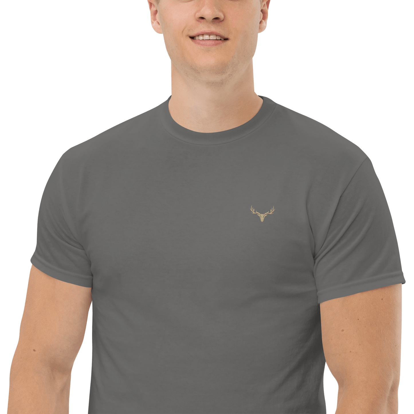 Klassisches Jagd Herren-T-Shirt mit Jagd Logo (bestickt, Farben wählbar)