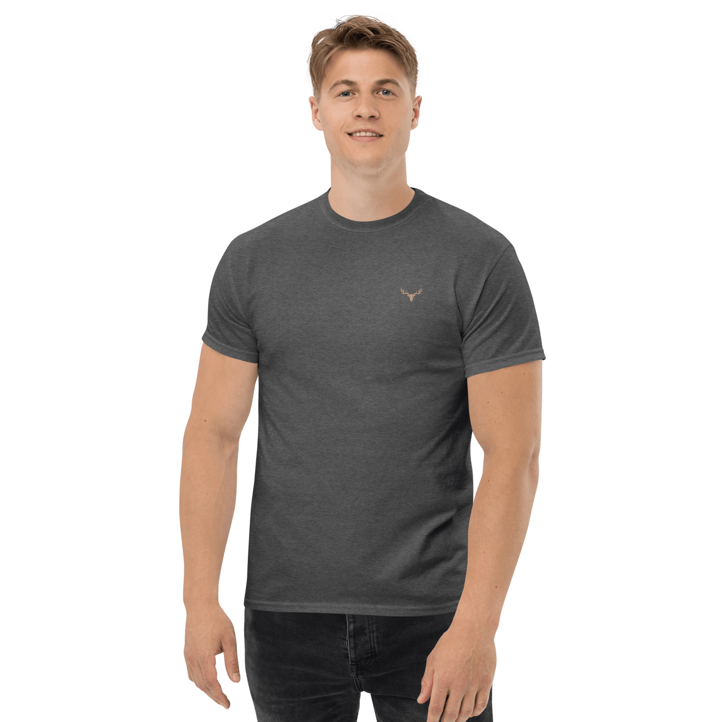 Klassisches Jagd Herren-T-Shirt mit Jagd Logo (bestickt, Farben wählbar)