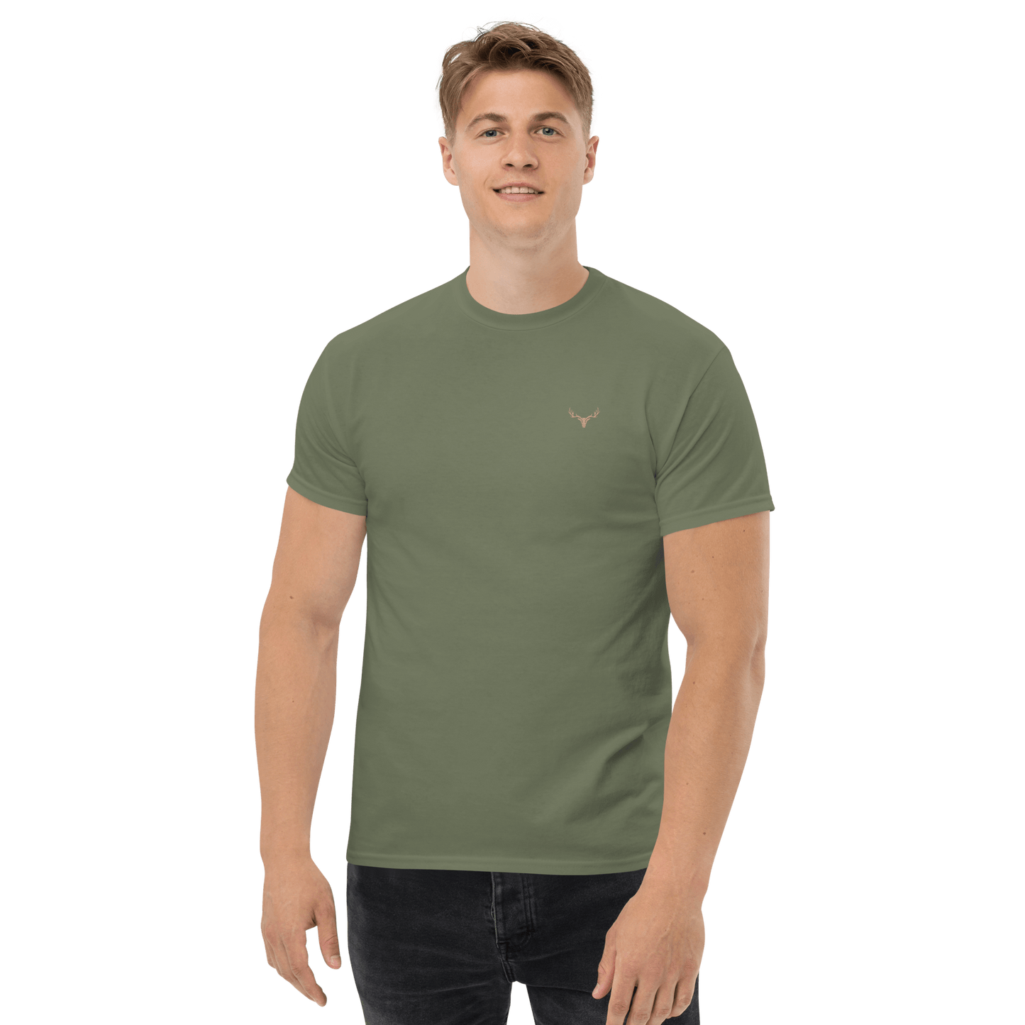 Klassisches Jagd Herren-T-Shirt mit Jagd Logo (bestickt, Farben wählbar)
