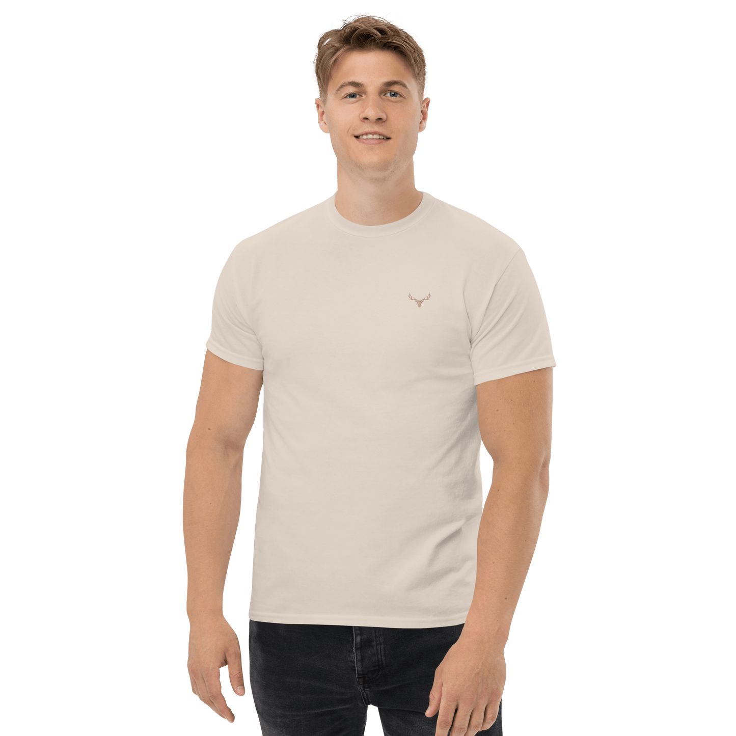 Klassisches Jagd Herren-T-Shirt mit Jagd Logo (bestickt, Farben wählbar)