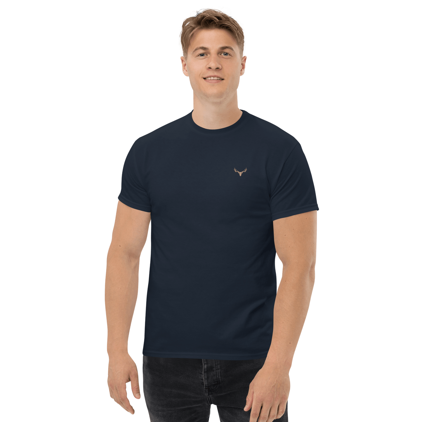 Klassisches Jagd Herren-T-Shirt mit Jagd Logo (bestickt, Farben wählbar)