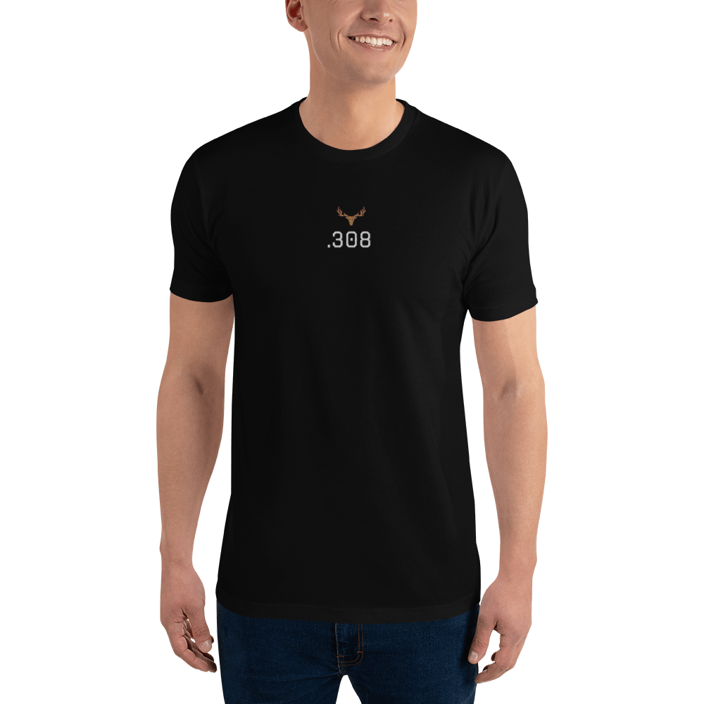 Kurzärmeliges Slim Herren T-Shirt Kaliber .308