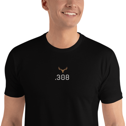 Kurzärmeliges Slim Herren T-Shirt Kaliber .308