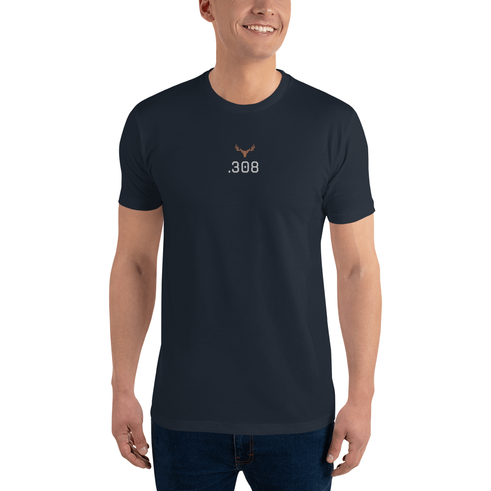 Kurzärmeliges Slim Herren T-Shirt Kaliber .308