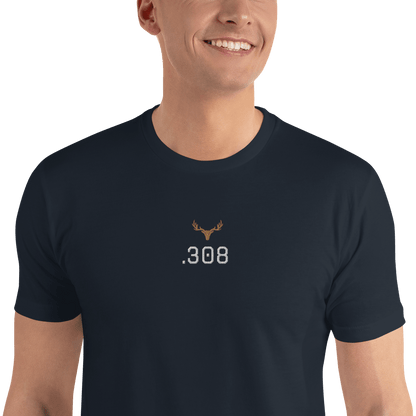 Kurzärmeliges Slim Herren T-Shirt Kaliber .308