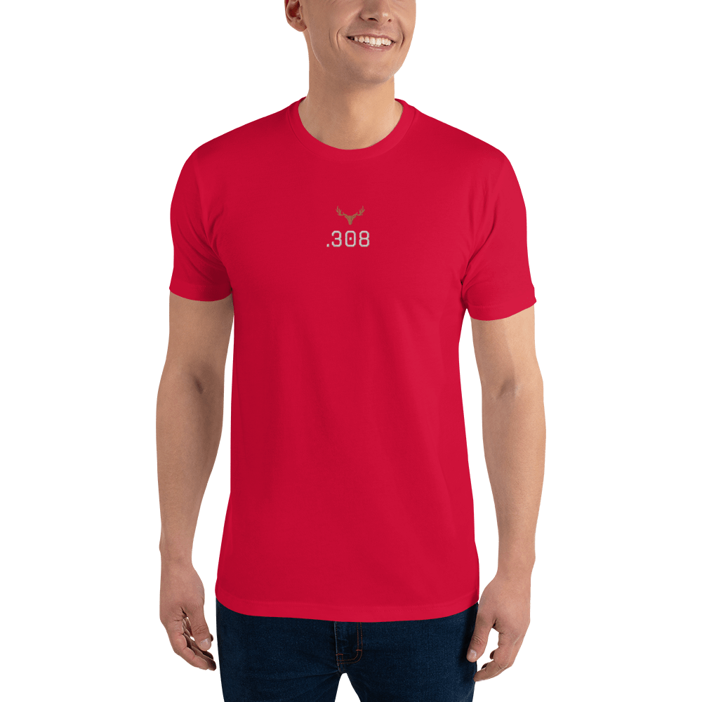 Kurzärmeliges Slim Herren T-Shirt Kaliber .308