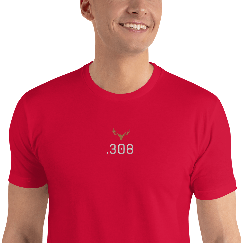 Kurzärmeliges Slim Herren T-Shirt Kaliber .308