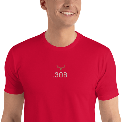 Kurzärmeliges Slim Herren T-Shirt Kaliber .308