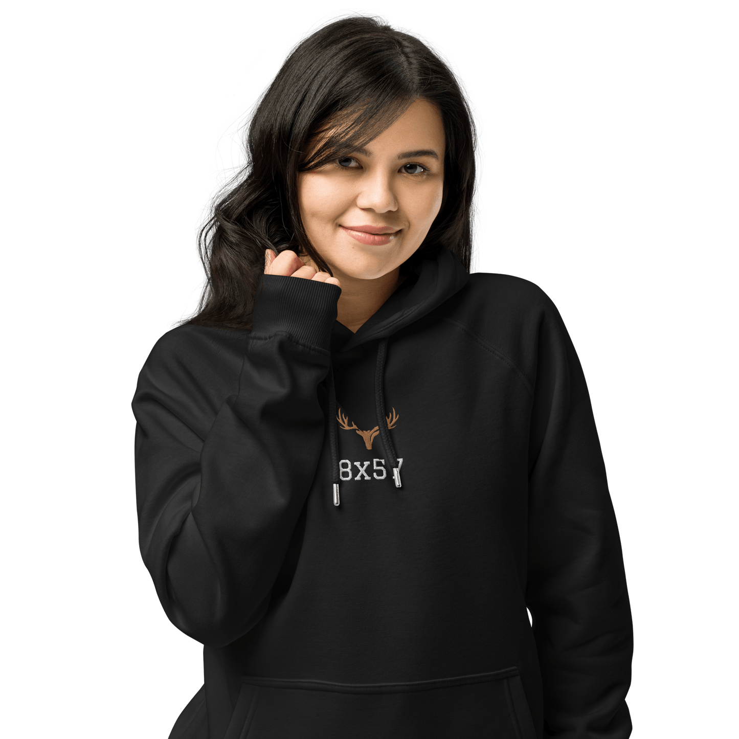 Damen Jagd Hoodie aus der "Kaliber Serie" 8x57 (bestickt)