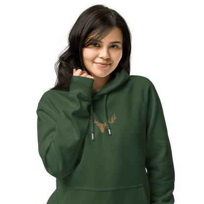Damen Bio-Raglan-Hoodie mit Jagd Logo (bestickt)