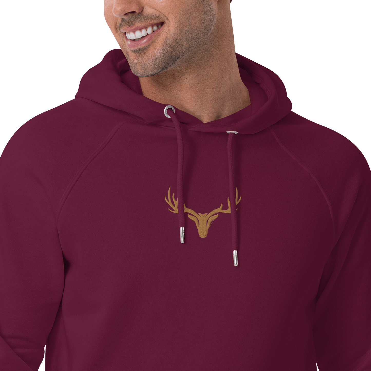 Herren Bio-Raglan-Hoodie mit Jagd Logo (bestickt)