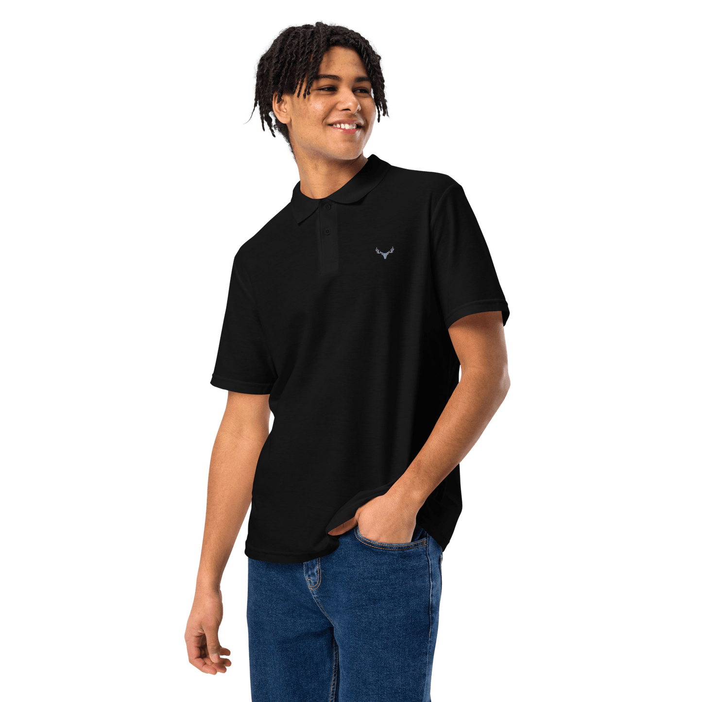 Jagd Unisex Piqué-Poloshirt mit Logo (grau)