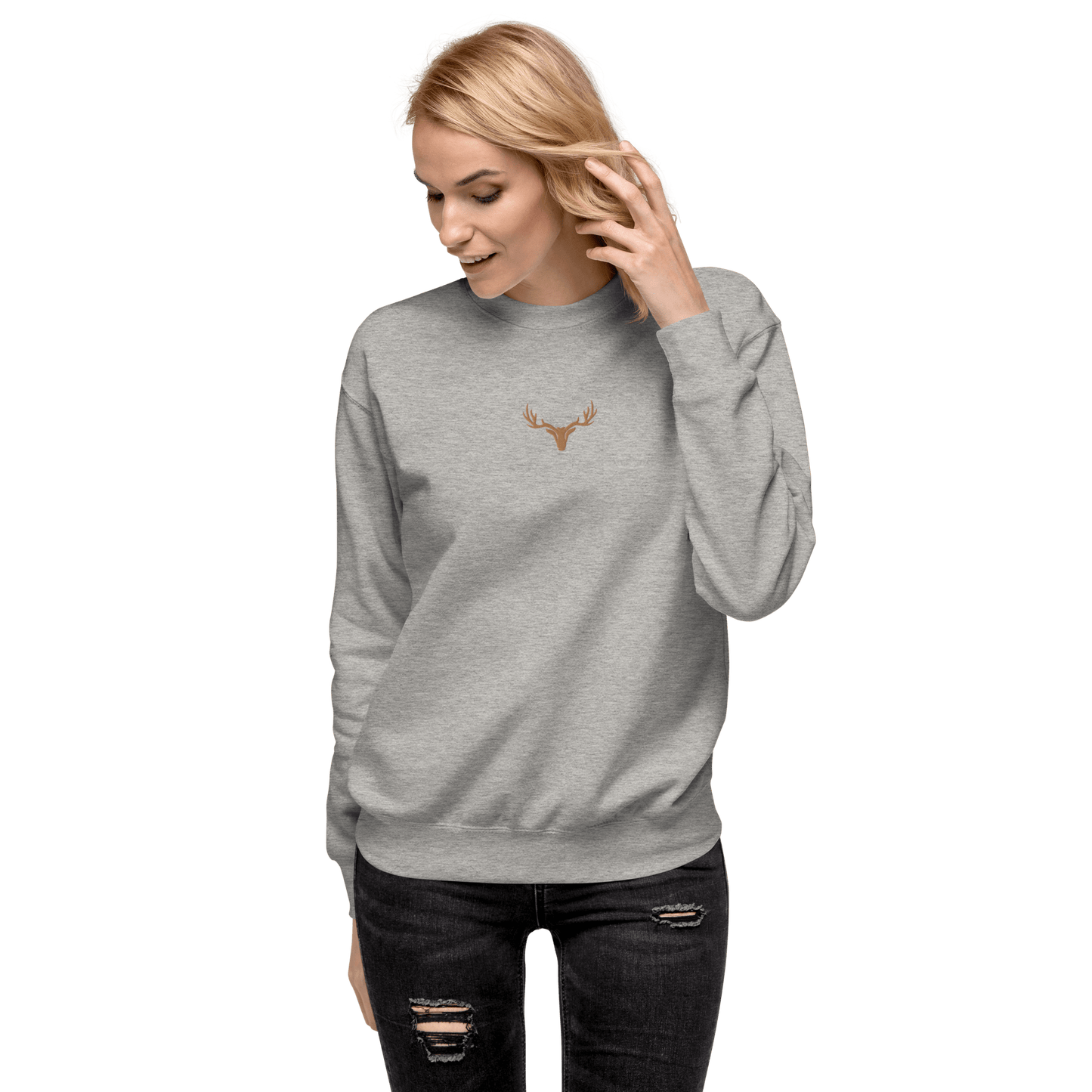 Damen Premium-Pullover bestickt mit Logo