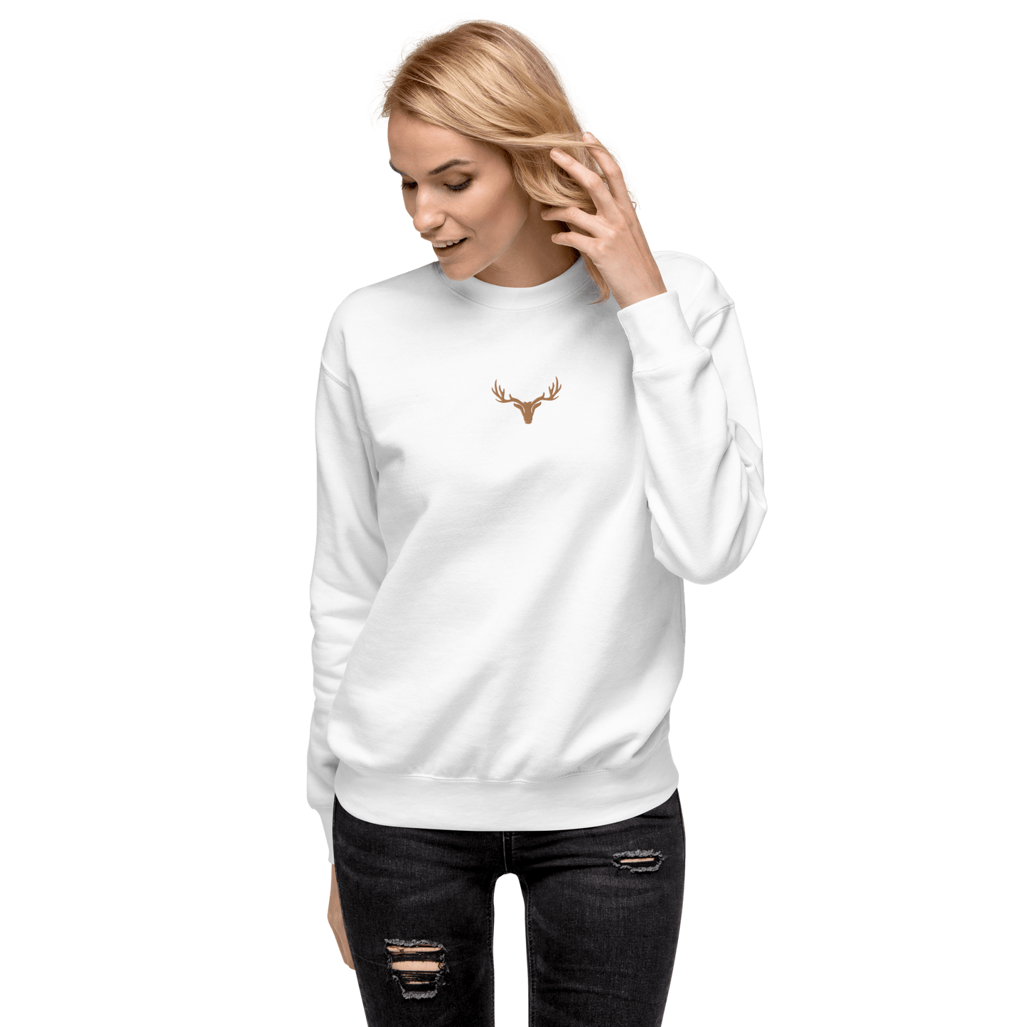 Damen Premium-Pullover bestickt mit Logo