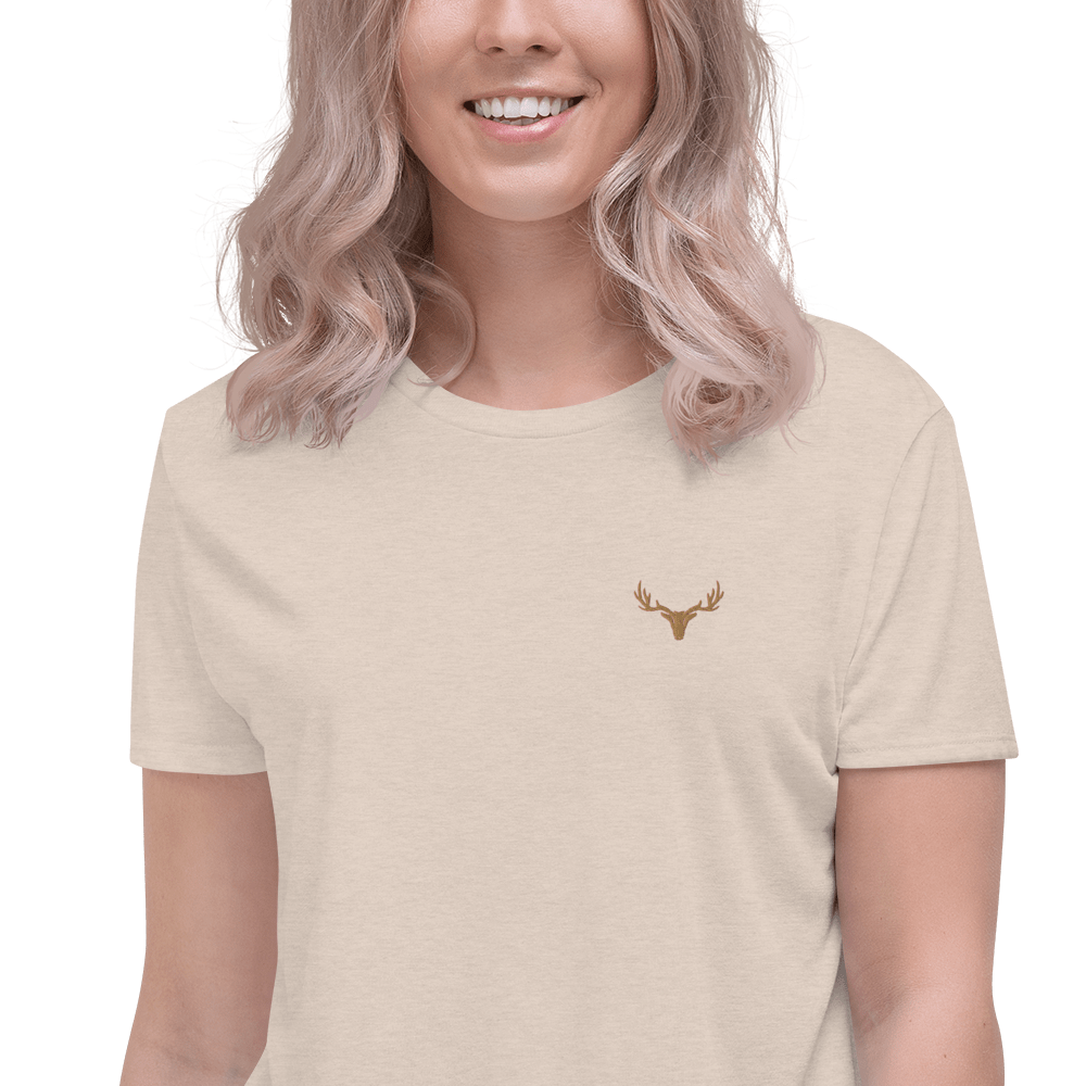 Damen Crop-Top bestickt mit Logo