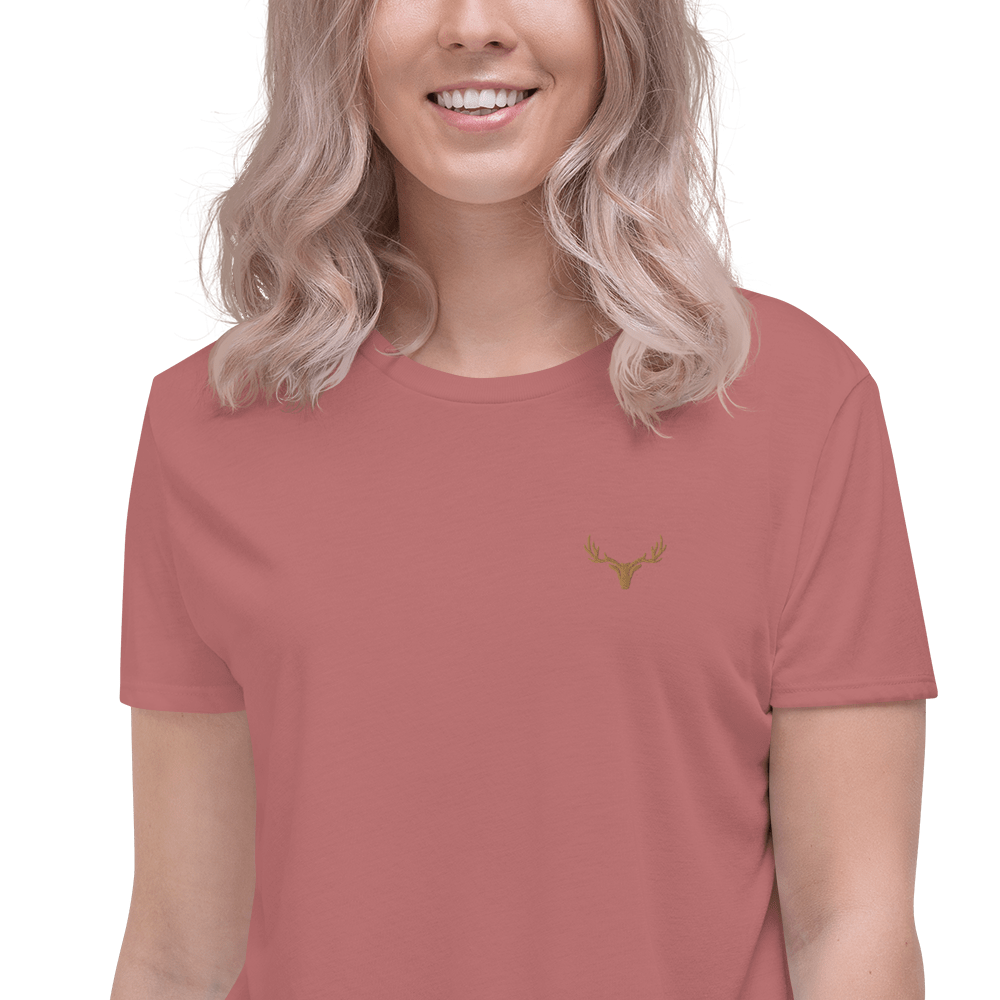 Damen Crop-Top bestickt mit Logo