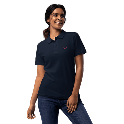 Jagd Piqué-Poloshirt für Damen mit Logo (flamingo-rot)